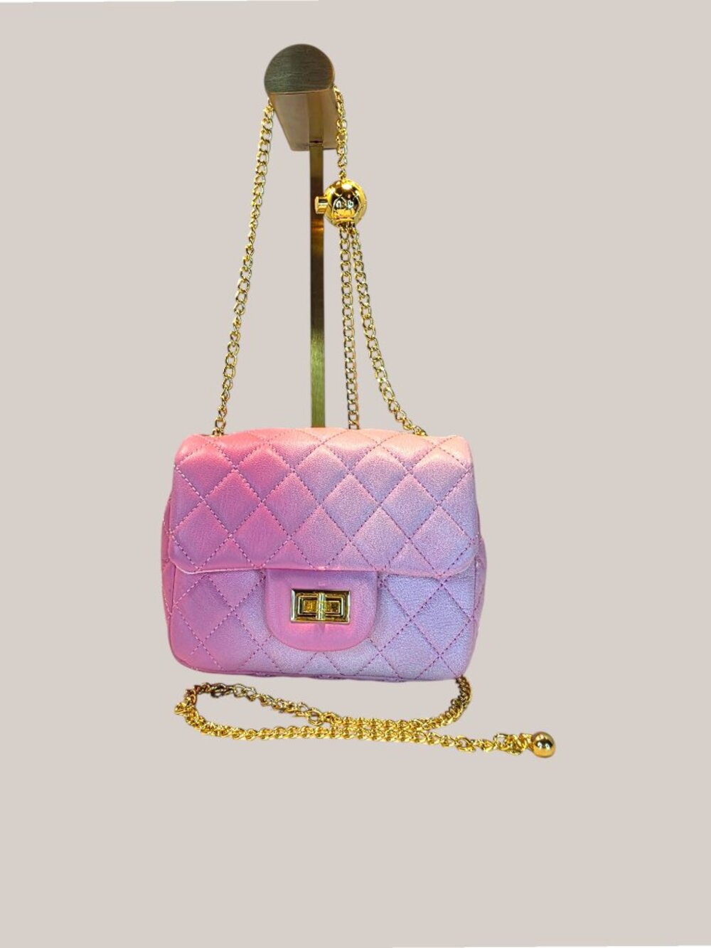 Pink Ombre Quilted Front Flap Crossbody Bag  NWOT
